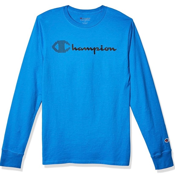 Champion Men’s/Unisex Balboa Blue Logo Classic Long-Sleeve Tee 586618 - Small - Picture 3 of 11